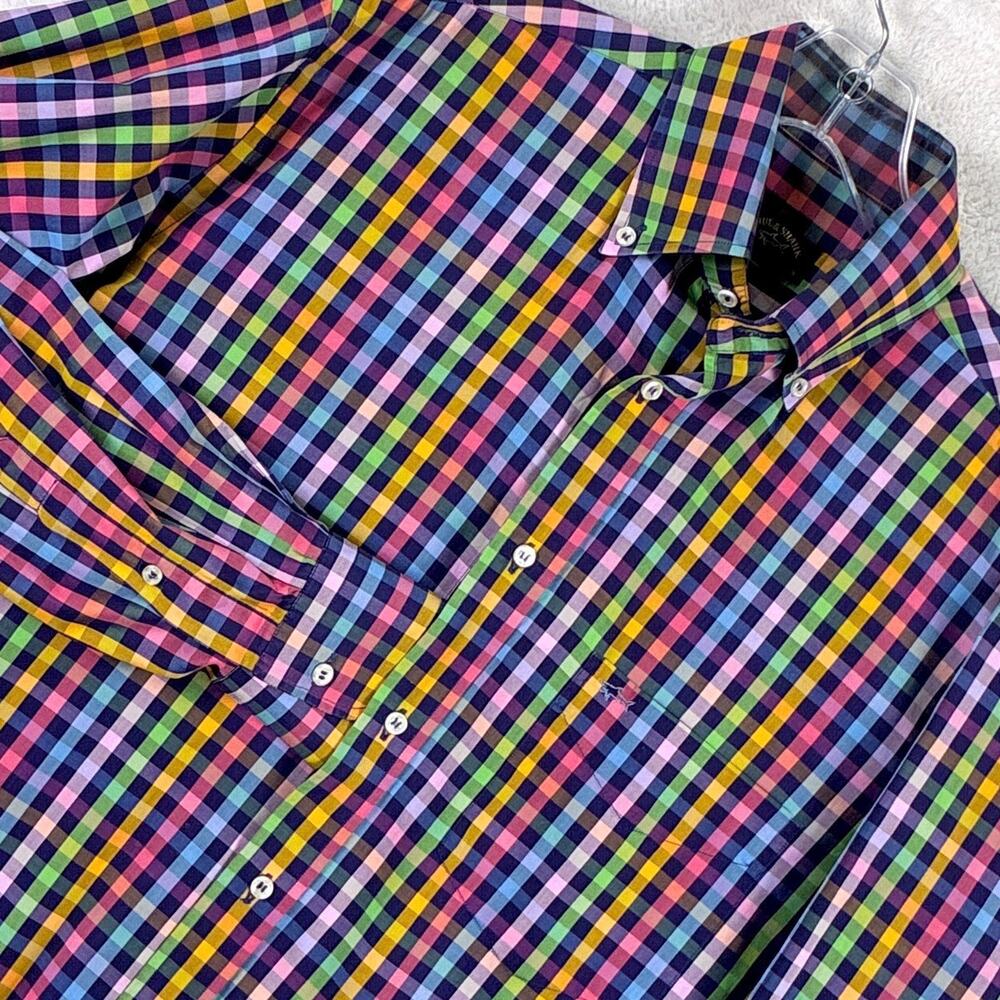 Paul & Shark Yachting Shirt Mens L (39) Multicolor Plaid Preppy Luxury Classic